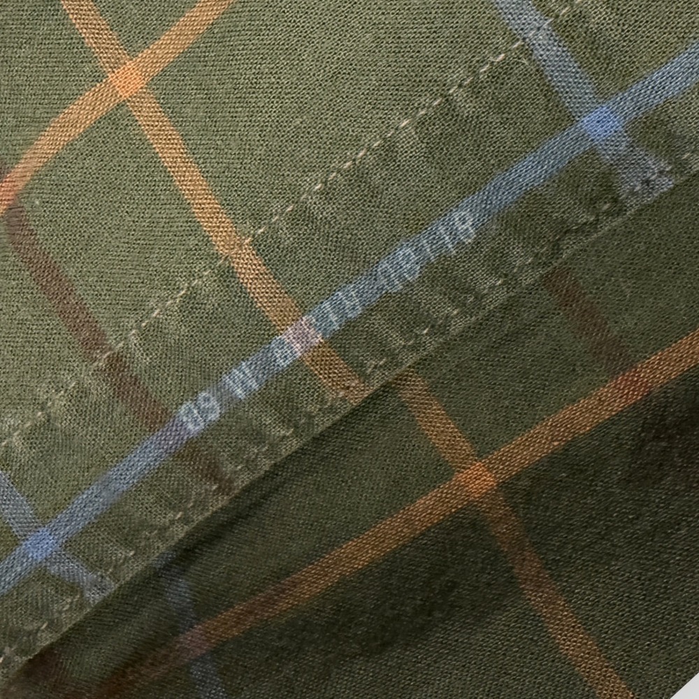 Vtg Donegal Mens Olive Green Plaid Button Down Shirt Cotton Grunge Long Sleeve M - Picture 7 of 8